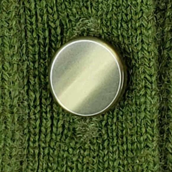 Talbots Cardigan Sweater Size Large L Green Cable Knit Cashmere Pockets - Picture 6 of 9